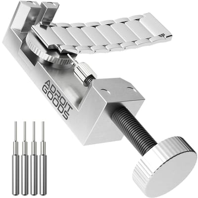 AdroitGoods Horlogeband Inkorter - Staal - Horloge Gereedschap - Horloge Pin Verwijderaar - Inclusief 4 Pinnen