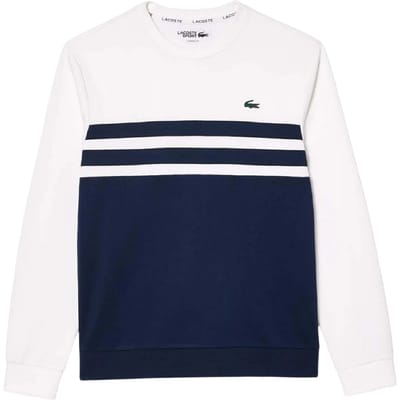 Lacoste Heren-tennissweater met kleurblokken (Wit, Marine)