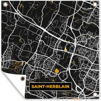 Tuin poster Kaart – Stadskaart – Saint-Herblain - Plattegrond – Frankrijk - 200x200 cm - Tuindoek