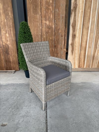 Lena dining hoge rug tuinstoel | wicker | Mix beige | 2 stuks | €134,50 pst.