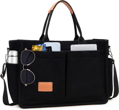 Dames Corduroy Schoudertas - Medium Tote Bag met Rits, Crossbody Tas voor Werk, Reizen en Winkelen