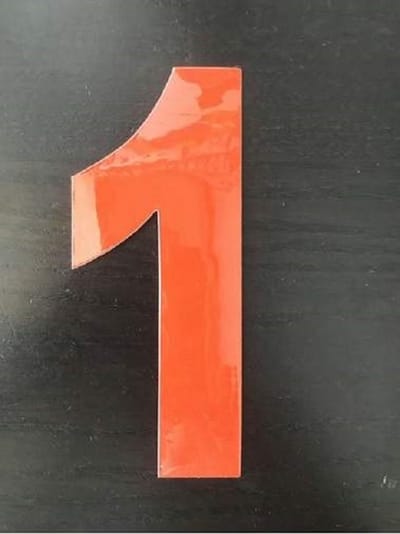 Reflecterend Cijfersticker: 1 ORANJE 16,5cm  - Brievenbussticker, Plaknummer, Huisnummersticker, Kliko sticker, Containersticker