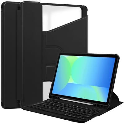 Coverup Tablethoes geschikt voor Samsung Galaxy Tab S10 Lite Hoesje - 360° Rotating Folio Book Case met Wake/Sleep - Zwart