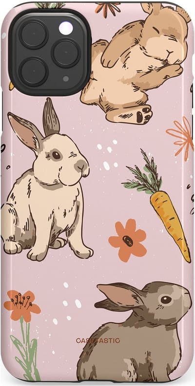 Casetastic Hoesje Geschikt voor Apple iPhone 11 Pro Max - Stijlvolle Beschermende Duo-layer Case - Hop hop knuffels