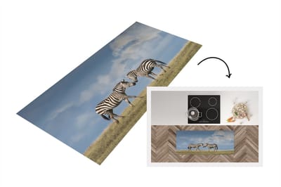 Keukenloper - Loper keuken - Verliefde zebra's - 120x50 cm - Keukenloper vinyl