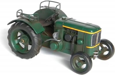 Miniatuur trekker van metaal - Groen - 24 x 12 x 14 cm