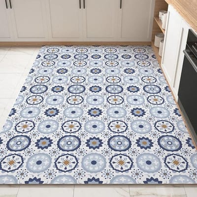Tapis de Cuisine en PVC Imperméable Antidérapant Tapis de Sol Résistant à l'Huile Tapis de Décoration pour la Maison Tapis en Cuir Vinyle Tapis de Sol Alfombra Pvc Cocina 80*120cm