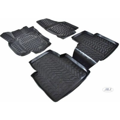 Tapis De Sol En Caoutchouc - J&J AUTOMOTIVE - Skoda Kodiaq - 3D - Antidérapant - Sur Mesure noir
