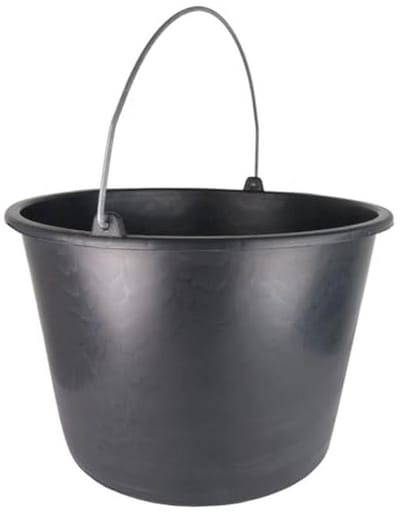 Kunststof Bouwemmer 12 Liter - Zwart - Multifunctionele Emmer voor Bouw en Tuin