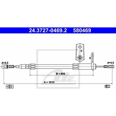 Kabel, parkeerrem ATE 24.3727-0469.2