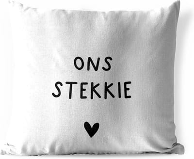 Buitenkussen Weerbestendig - Ons stekkie - Spreuken - Quotes - 50x50 cm