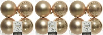 Decoris Kerstballen - 12x st - donker parel/champagne - D10 cm - kunststof - kerstversiering