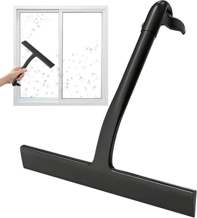 Raamwisser Thuis - Badkamer Reiniger - Glas Schoonmaken - Scheurbestendig Siliconen - Ergonomische Handgreep - Zwart