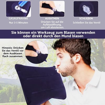 2-Pack Opblaaskussen voor Strand, Camping en Reizen - Lichtgewicht en Ergonomisch
