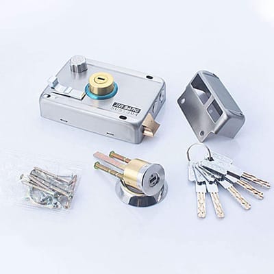 NTH products- Deurslot Hoge Veiligheid - Extern Deurslot - Roestvrij Staal - Nachtvergrendeling - Dubbele Vergrendelingskern - Geschikt voor Deurdikte 30-50 mm - Buitenslot