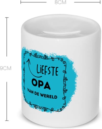 Akyol - liefste opa van de wereld Spaarpot - Opa - de liefste opa - verjaardag - cadeautje voor opa - opa artikelen - kado - geschenk - 350 ML inhoud