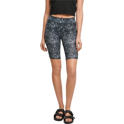 Urban Classics Ladies Aop Cycle Shorts 2-pack Black/white+black Maat: M | Sport Shorts Outlet | Dames | Blauw