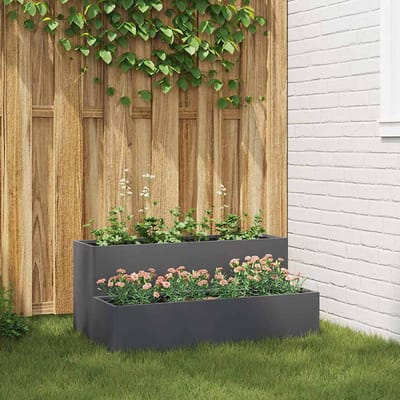 vidaXL - Plantenbak - Antraciet - 100 - x - 60 - x - 45 - cm - Koudgewalst - staal