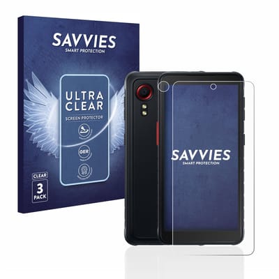 Savvies - Screenprotector voor Samsung Galaxy XCover 5 (Voor+Camera) - Folie Beschermfolie transparant 6 Stuks