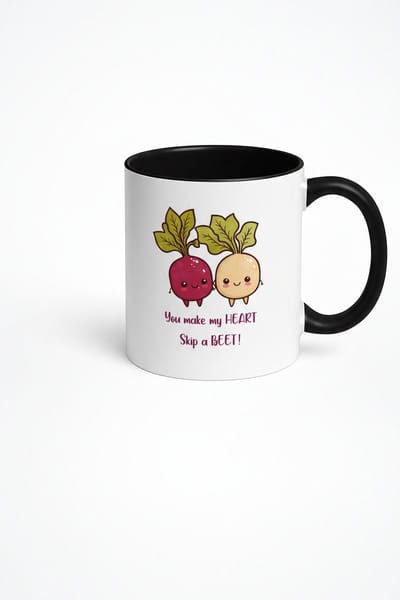 Kawaii Bieten Mok 'You Make My Heart Skip a BEET!' - Grappige Liefdes Mok