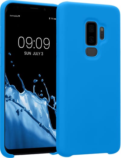 kwmobile telefoonhoesje geschikt voor Samsung Galaxy S9 Plus - Hoesje met siliconen coating - Smartphone case in stralend blauw