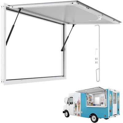 VEVOR Food Trailer Raam (1346 x 838 mm), Aluminium omlijst serveerraam voor foodtrailers, 85° openend serveerraam voor foodtrucks, Regenbestendig concessieraam