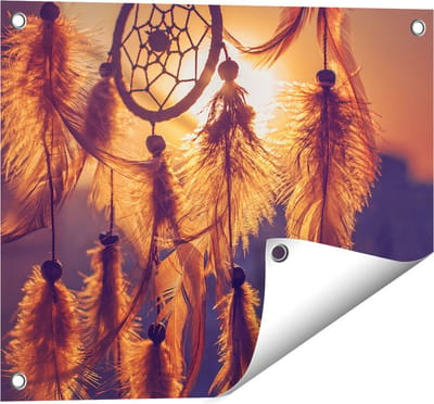 Gards Tuinposter Amulet van de Indianen - Symbool - Ketting - 50x40 cm - Tuindoek - Tuindecoratie - Wanddecoratie buiten - Tuinschilderij