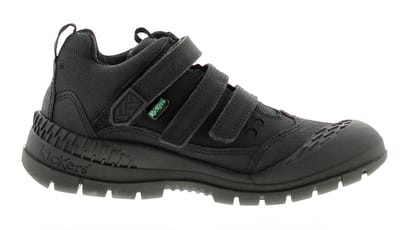 Kickers trucker halfleren jongens kindersneakers zwart