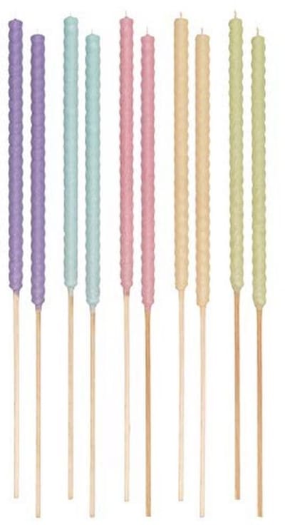 Tuinfakkels Set van 10 – Wasfakkels in 5 Pastelkleuren voor Sfeervolle Avonden