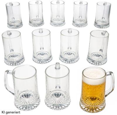 12-delige set Akki bierpul met sterrenbodem en handvat - 1003135ni