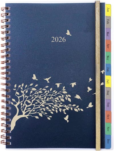 Famanu – Agenda 2026 A5 weekplanner spiraalbinding maandtabbladen notitie contact jan-dec