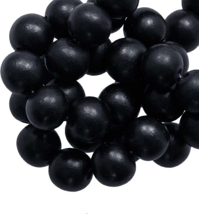 Houten Kralen Intense Look (10 mm) Night Sky Black (80 stuks)