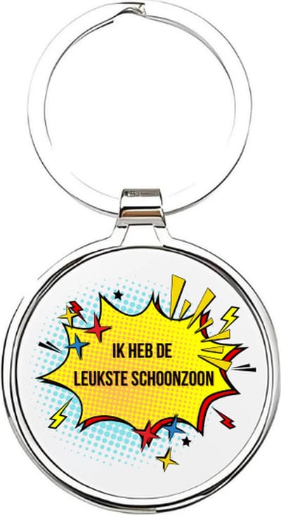 Akyol - Ik heb de leukste schoonzoon Sleutelhanger - zoon - De leukste schoonzoon - Schoonzoon sleutelhanger - kind sleutelhanger - Sleutelhanger zoon - Familie sleutelhanger - cadeautje - Zoon cadeau - boy - de liefste zoon - 4 x 7,5 CM