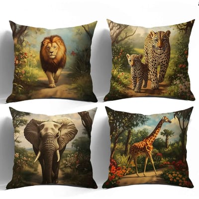 Dicht begroeide jungle thema print kussenhoes Korte pluche Geschikt voor woonkamers slaapkamers banken sierkussenhoes 40x40cm