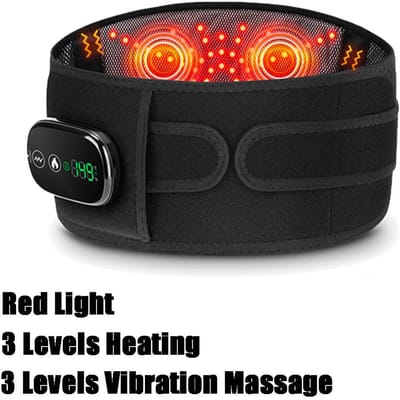 Ceinture de Massage chauffante à lumière rouge pour la taille, masseur dorsal vibrant à compresse chaude sans fil, support lombaire