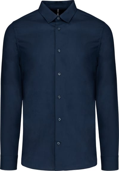 Kariban Herenoverhemd in popeline met lange mouwen K513 - Navy - XS