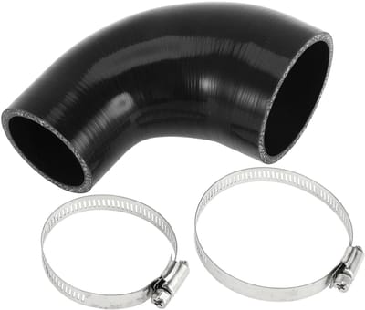 Dailygoods- Siliconen Slang 90 Graden - Binnendiameter 51mm/70mm - Lengte 90mm - Zwart - Meerlaags Geweven - Bestand tegen Hoge Temperaturen - Koelslang