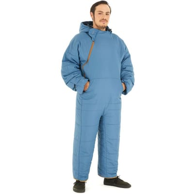 Selk’bag Lite - Draagbare Slaapzak - Kampeerbenodigdheden - Kampeeruitrusting - 100% Gerecycled - 1 Isolatielaag - Mistig Blauw - S