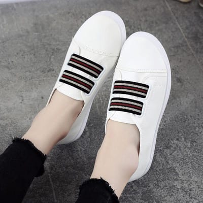 Dames Casual Canvas Sneakers Mode Platform Low-top Dames Enkelschoenen Platte Zool Dames Canvas Schoenen 41 wit