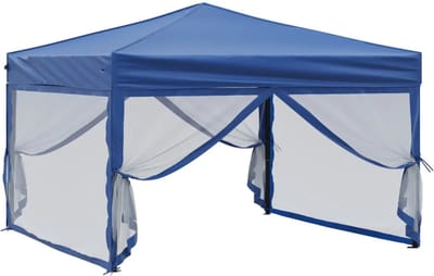 Partytent opvouwbaar - Paviljoen - 3x3 - Easy up - Waterdicht - met Zijwanden - Weerbestendig - Blauw
