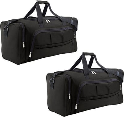 2x stuks weekendtas zwart 48 liter - Reistas - 62 x 30 x 26 cm