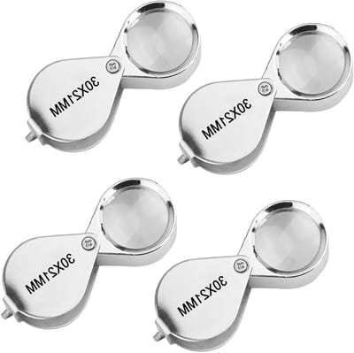 Vergrootglas voor Sieraden, 30 Compartimenten, Opvouwbaar, Handzaam Vergrootglas voor Edelstenen, Diamanten, Munten en Planten