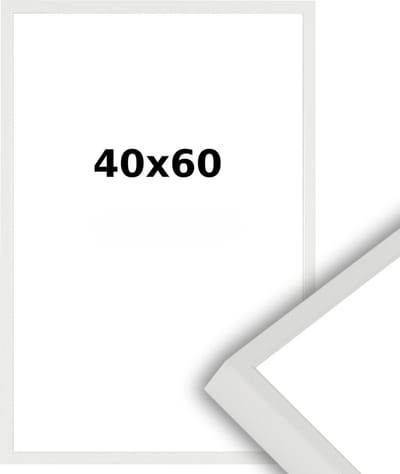 Aluminium Wissellijst 40 x 60 Wit - Ontspiegeld Glas - Professional