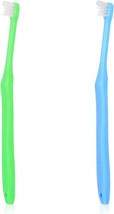 Tandenborstels Set - Kleine Volwassen Kop - Precisie Reiniging - Zachte Conische Borstelharen - 2 Stuks - Blauw Groen