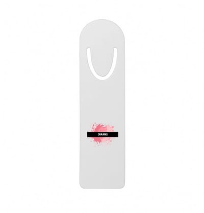 Hacebo® - roze verfvlek met eigen naam metalen boekenlegger - Kunst - kunstenaars/kunstenaressen - verjaardag - mensen die houden van verven - kunst liefhebbers - cadeau - kado - geschenk - gift Bladwijzer boekenleggers - 12.7 cm x 3.2cm
