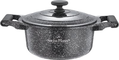 Swiss Haus® MC20S Braadpan Inductie met Deksel - Ø 20 cm / 2.6 Liter Soeppan - PFAS Vrij - Braadpannen Voor Alle Warmtebronnen - Pan Met Sapphire™ Antiaanbaklaag - Grijs