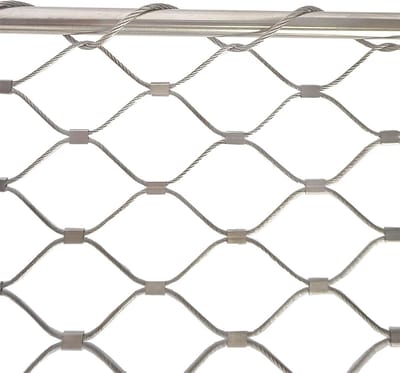 Draadkabelnet Roestvrij - Flexibel Vlechtwerk - Veiligheid Balkon - Duurzaam Metaal - Maaswijdte 10cm - Zilverkleurig