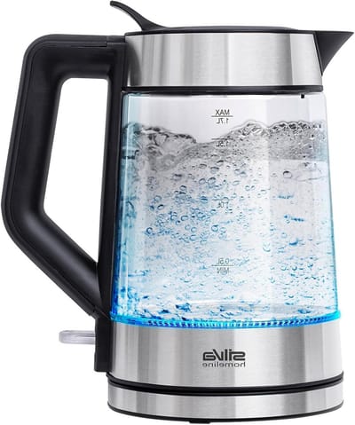 Glazen Waterkoker - Kookapparaat - Snel Water Koken - Easy Fill Deksel - 17 Liter - Roestvrij Staal