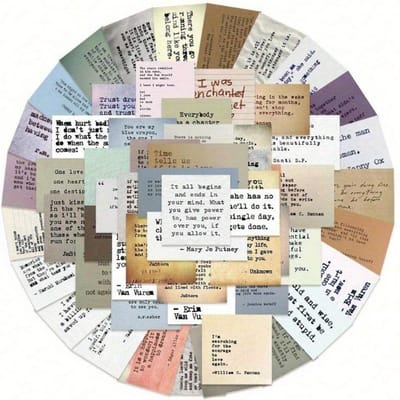 60 pièces Autocollants Rétro Citations Célèbres Autocollants Décoratifs Phrases Motivantes Rétro, Autocollants Vintage Inspirants pour Journaling one-size multicolore