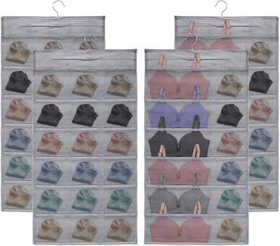 Hanging Organizer voor Ondergoed, Sokken en BH's - 30 Pocket Dubbelzijdige Opbergtas, Ruimtebesparend en Vouwbaar voor Kledingaccessoires
